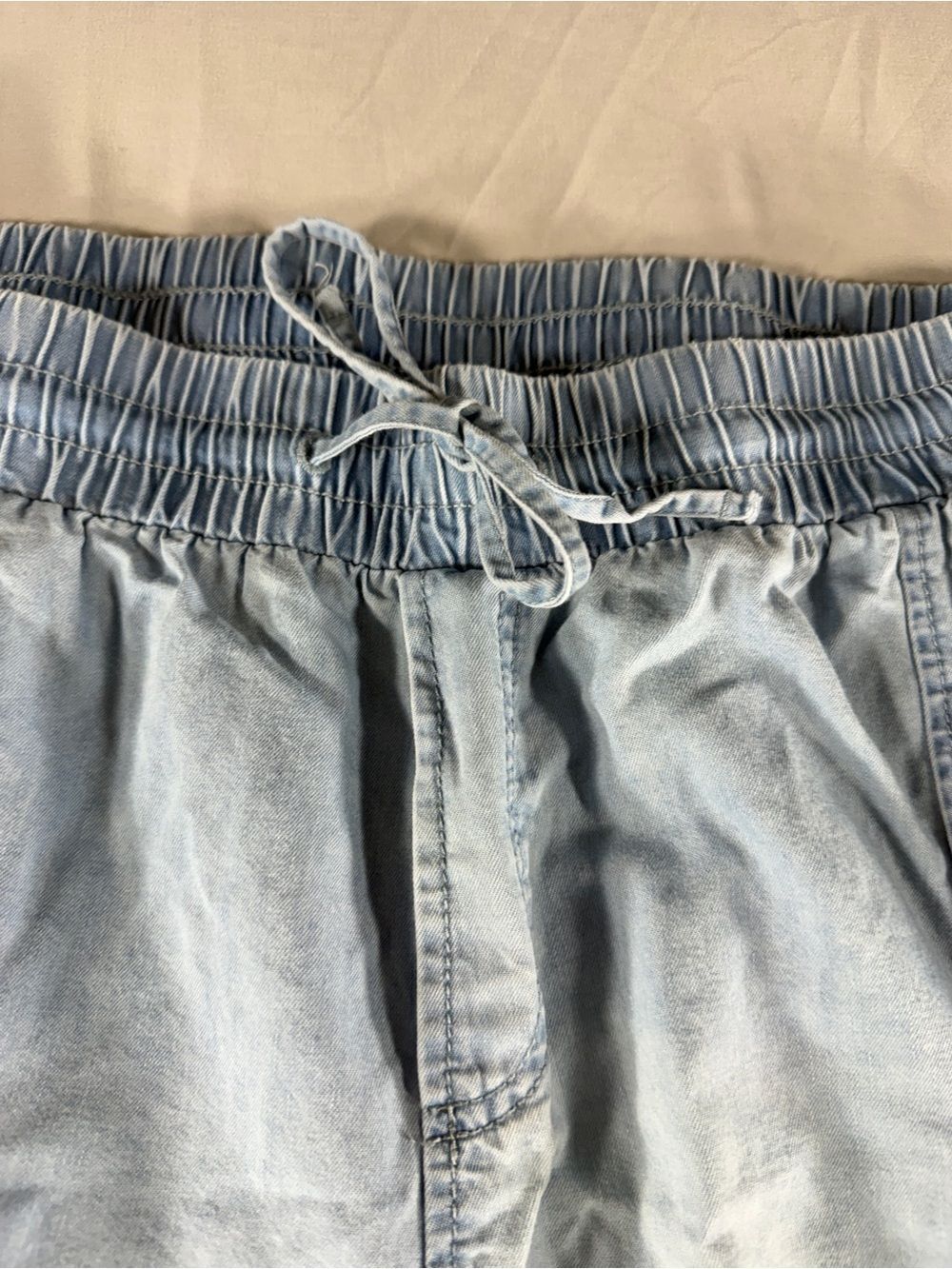 Inc International Concepts Sz L Mid Rise Elastic Waist Cargo Pants Jogger Blue View 6